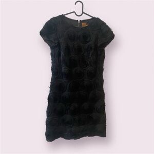 Ali Ro Elegant Black Rosette Mini Dress